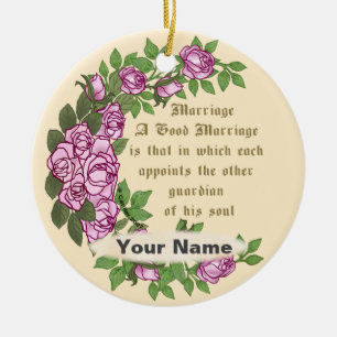 Cerámica Adorno de boda personalizado Verso de matrimonio