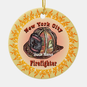 Cerámica Adorno de bombero de la ciudad de Nueva York