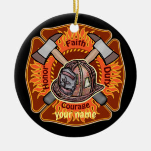 Cerámica Adorno de bomberos llamas
