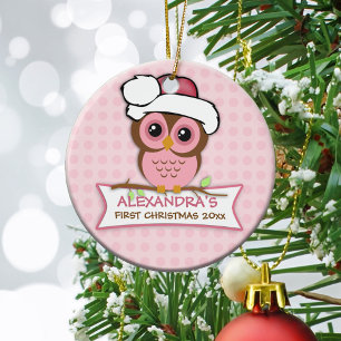 Cerámica Adorno de búho para la primera Navidad del bebé