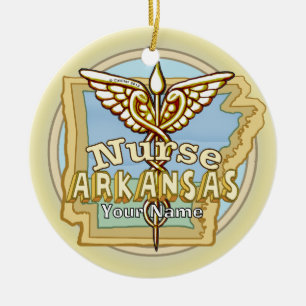 Cerámica Adorno de Caduceo de Enfermera de Arkansas