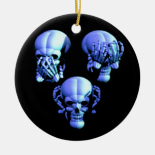 Cerámica Adorno de calaveras 'No ver, no oír, no hablar mal