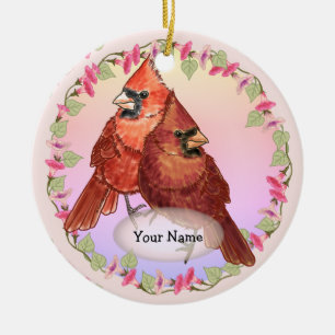Cerámica Adorno de Cardinals Florales