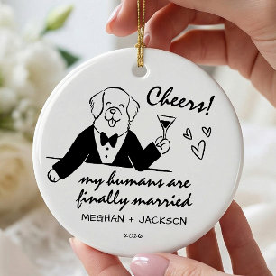 Cerámica Adorno de Celebración de Boda de Perro