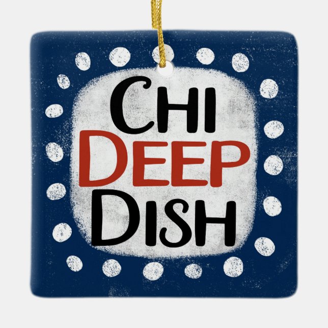 Cerámica Adorno de Chicago Deep Dish (Anverso)