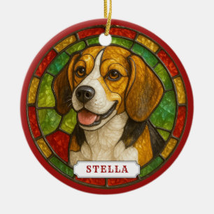 Cerámica Adorno de círculo cerámico de perro Beagle