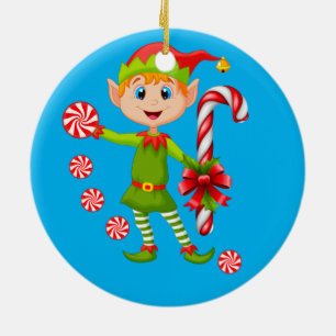 Cerámica Adorno de círculo de Navidad, Elfo