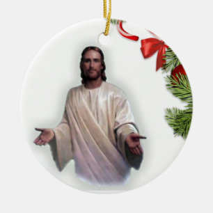Cerámica Adorno de Círculo de Navidad, Jesucristo