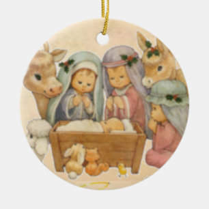 Cerámica Adorno de Círculo de Navidad, Jesucristo