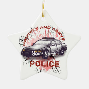 Cerámica Adorno de Coche de Policía