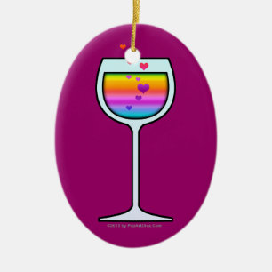 CERÁMICA ADORNO DE COPA DE VINO