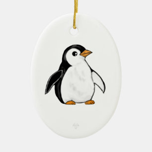 Cerámica Adorno de copo de nieve de pingüino lindo y regord