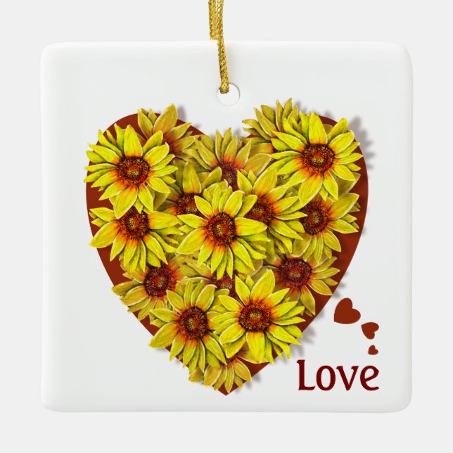 Cerámica Adorno de Corazón de Girasol (Anverso)