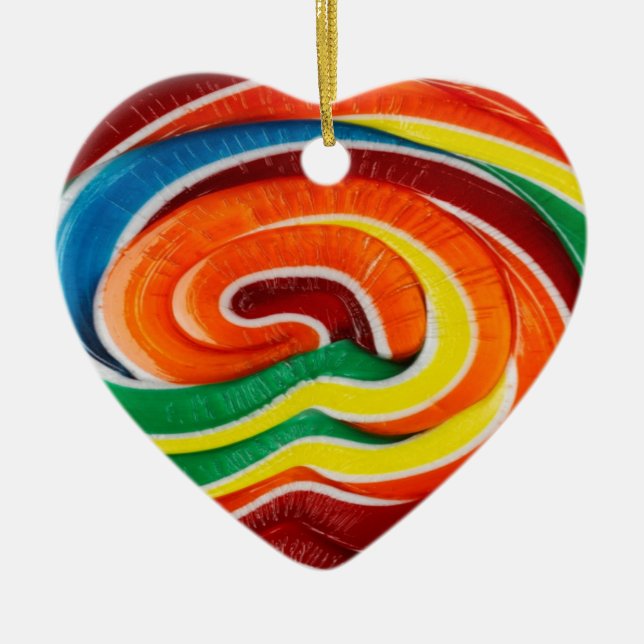 Cerámica Adorno de Corazón de Piruleta (Frente)