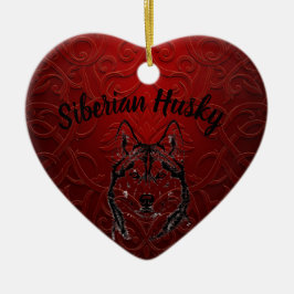 Cerámica Adorno de corazón personalizado para Husky Siberia