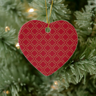 Cerámica Adorno de Corazón Rojo Elegante