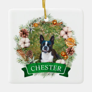 Cerámica Adorno de corona de Navidad para perro