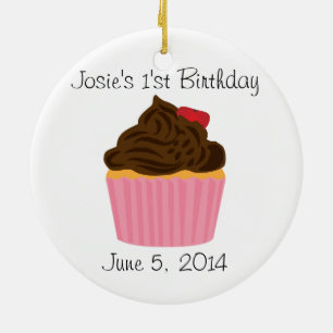 Cerámica Adorno de Cumpleaños de Cupcake Personalizado