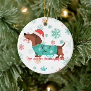 Cerámica Adorno de Dachshund Demasiado Lindo para la Lista