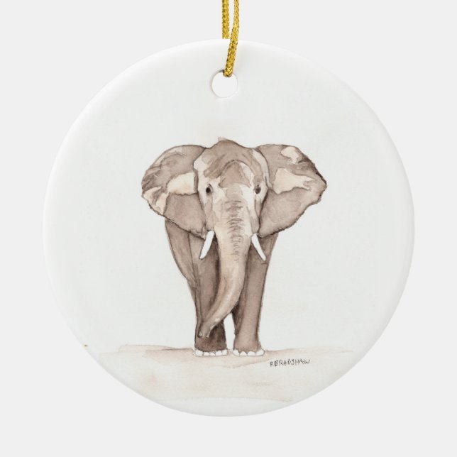 Cerámica adorno de elefante (Frente)