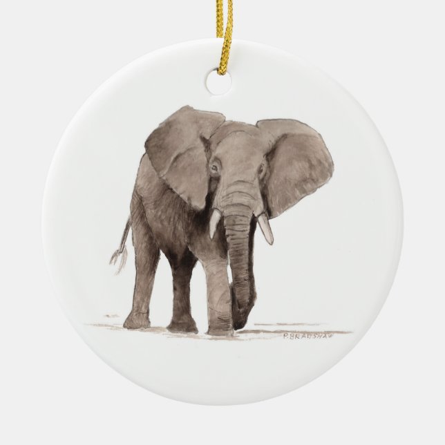 Cerámica adorno de elefante (Frente)