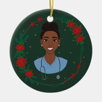 Cerámica Adorno de enfermera de Navidad, regalo personaliza