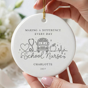 Cerámica Adorno de Enfermera Escolar Regalo Personalizado