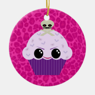 Cerámica Adorno de estampado de leopardo rosa de pastelito