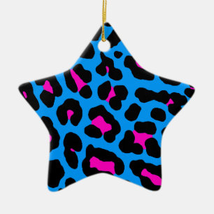 Cerámica Adorno de estrella con estampado de leopardo retro