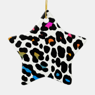 Cerámica Adorno de estrella con estampado de leopardo retro