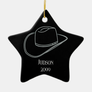 Cerámica Adorno de estrella de sombrero de Navidad vaquero