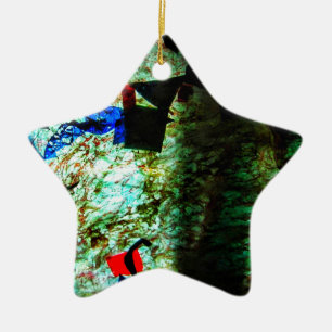 Cerámica Adorno de estrella de textura azul relajada,Deslum