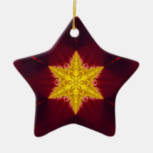 Cerámica Adorno de Estrella Dorada