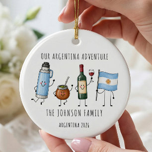 Cerámica Adorno de familia de nuestra aventura en Argentina