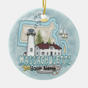 Cerámica adorno de faro de Massachusetts