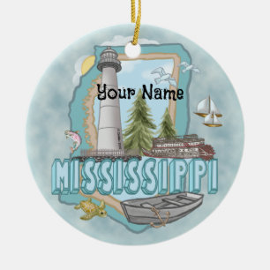 Cerámica Adorno de faro de Mississippi