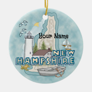 Cerámica Adorno de faro de New Hampshire