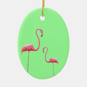Cerámica Adorno de Flamencos Rosas
