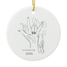Adorno de forma de mano ASL ILY - Personalizable
