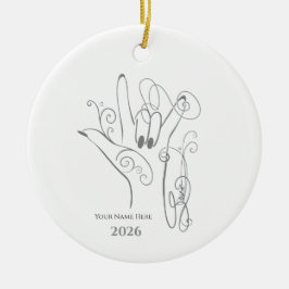 Cerámica Adorno de forma de mano ASL ILY - Personalizable