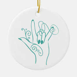 Cerámica Adorno de forma de mano ASL ILY - Personalizar