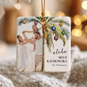 Cerámica Adorno de Foto Aloha Mele Kalikimaka