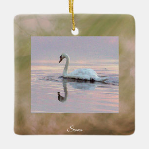 Cerámica Adorno de foto de cisne 