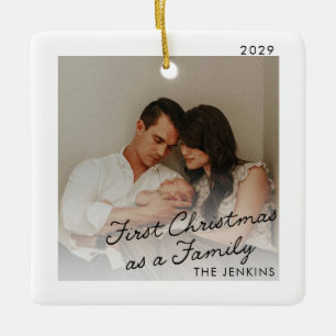Cerámica Adorno de foto de la primera Navidad moderna en fa