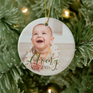 Cerámica Adorno de foto de Navidad con mensajes personaliza