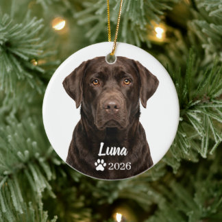 Cerámica Adorno de foto de perro Labrador de chocolate pers