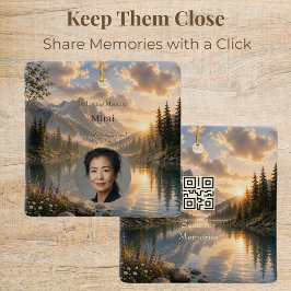 Cerámica Adorno de Foto Memorial Personalizado con Código Q