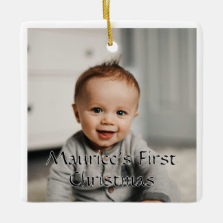 Cerámica Adorno de foto personalizable del primer Navidad d