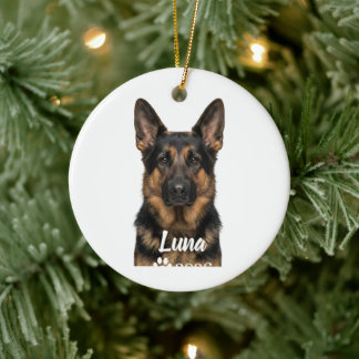 Cerámica Adorno de foto personalizado de perro pastor alemá