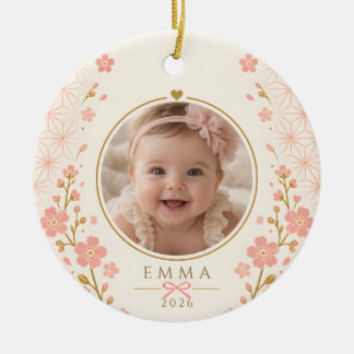 Cerámica Adorno de foto personalizado para el primer Navida